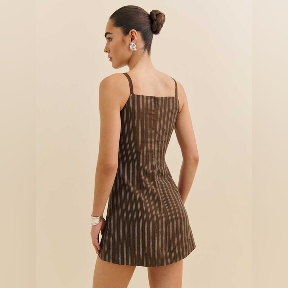 Nwt reformation philippa linen dress in boardwalk - size 6 - Picture 4 of 7